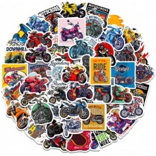 Set De 50 Stickers Motocross Motos Autos Carreras Motocross